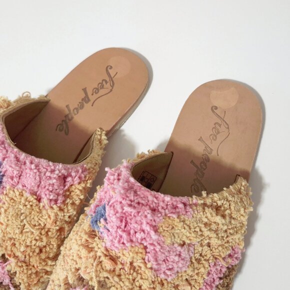 NWOT Free People Yuma woven "shag" peep toe sandal mules, 41 - Picture 16 of 16